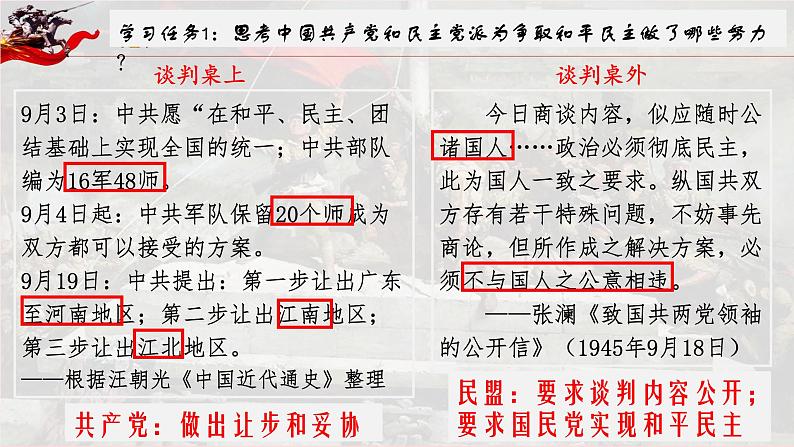 2022-2023学年高中历史统编版（2019）必修中外历史纲要上册第25课 人民解放战争 课件（22张）第5页