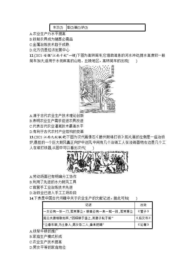 第4课 古代的生产工具与劳作 同步练习--选择性必修二经济与社会生活（word版含答案）第3页