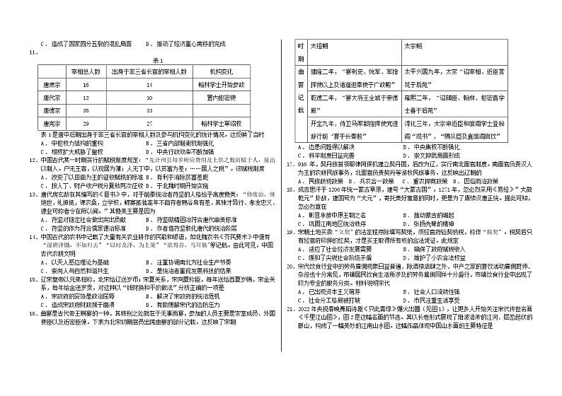2022省大庆铁人中学高二下学期期末考试历史含答案02
