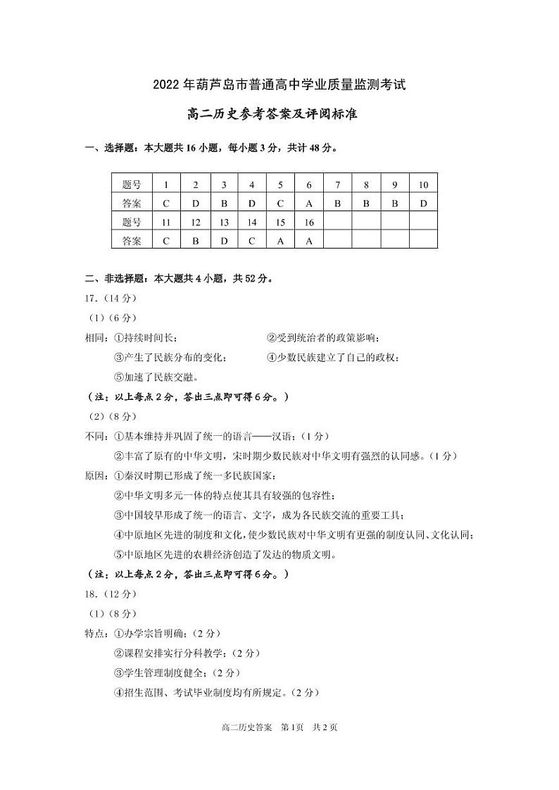 历史答案第1页