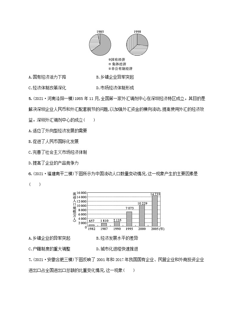 2023年高考历史一轮复习课时规范练22改革开放及经济腾飞与生活巨变含解析岳麓版第2页