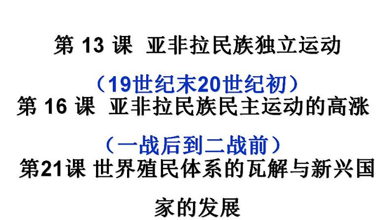 2021-2022学年高中历史统编版2019必修中外历史纲要下册第21课 世界殖民体系的瓦解与新兴国家的发展 课件02