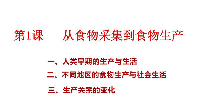 2021-2022学年高中历史统编版（2019）选择性必修二第1课  从食物采集到食物生产 课件03