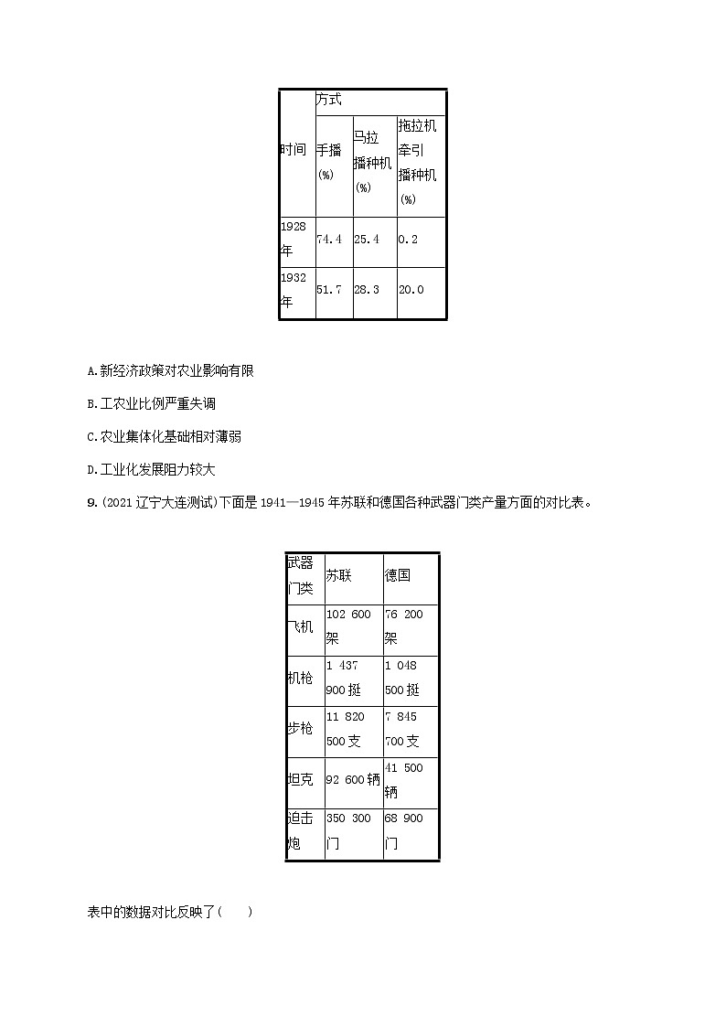 2023年新教材高考历史一轮复习课时规范练31苏联的社会主义革命与建设及亚非拉民族民主运动含解析通史版第3页