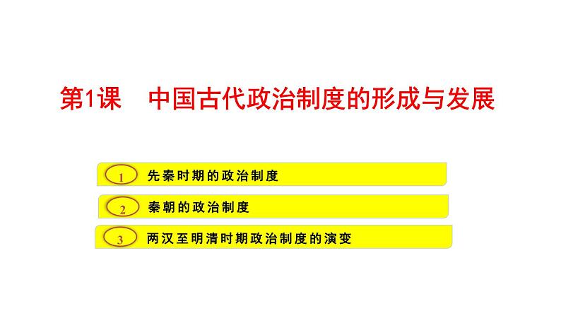 2021-2022学年高中历史统编版（2019）选择性必修一第1课 中国古代政治制度的形成与发展 课件第3页