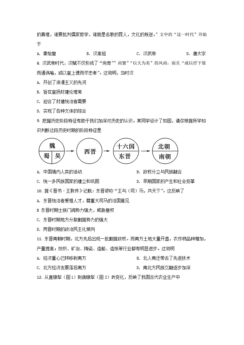2021-2022学年海南省海口市第一中学高一上学期12月质量检测历史试题Word版含答案02