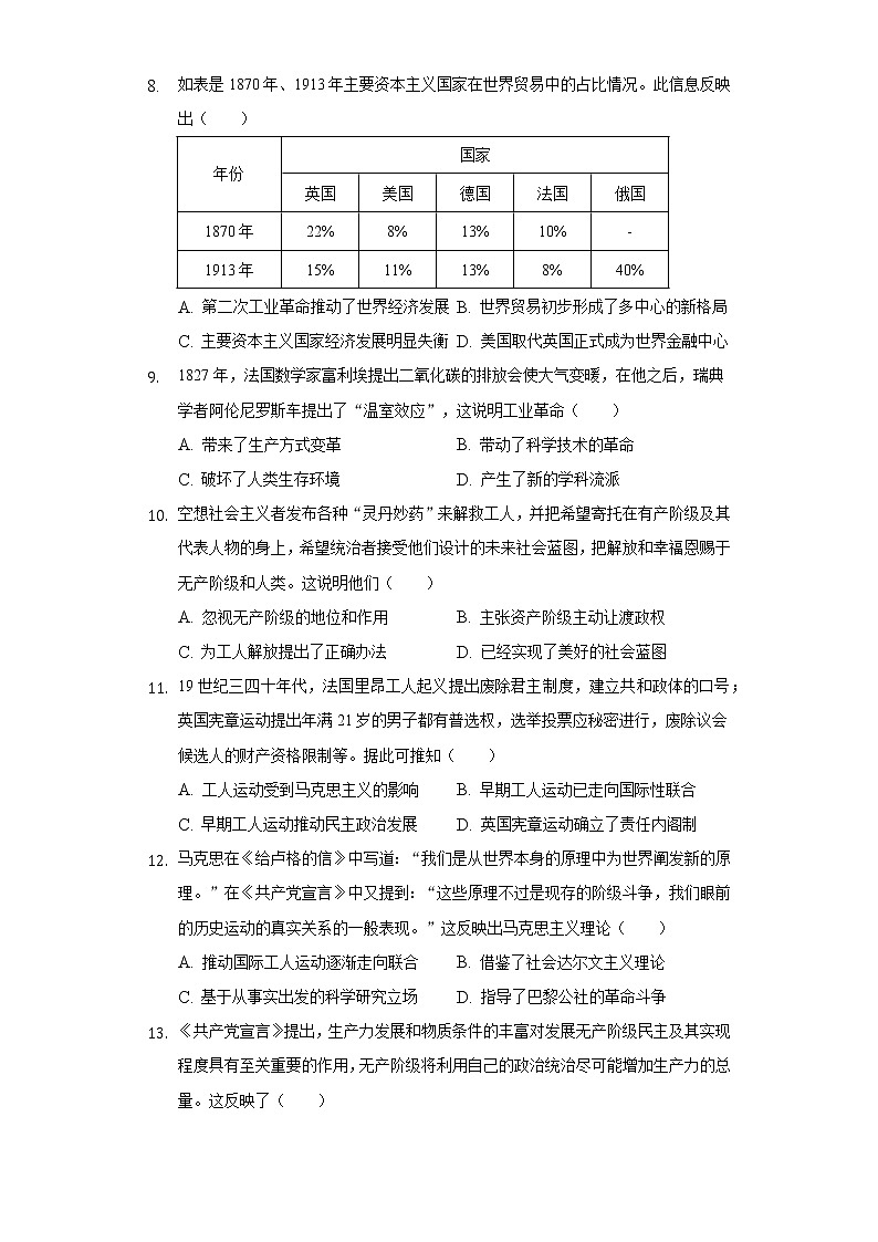 2021-2022学年广东省江门市恩平黄冈实验中学高一（下）月考历史试卷（4月份）（Word解析版）第3页