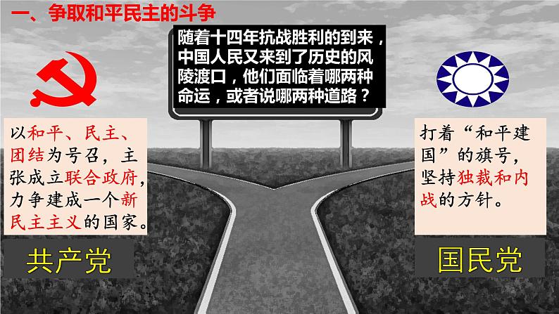 2022-2023学年高中历史统编版（2019）必修中外历史纲要上册第25课人民解放战争 课件03