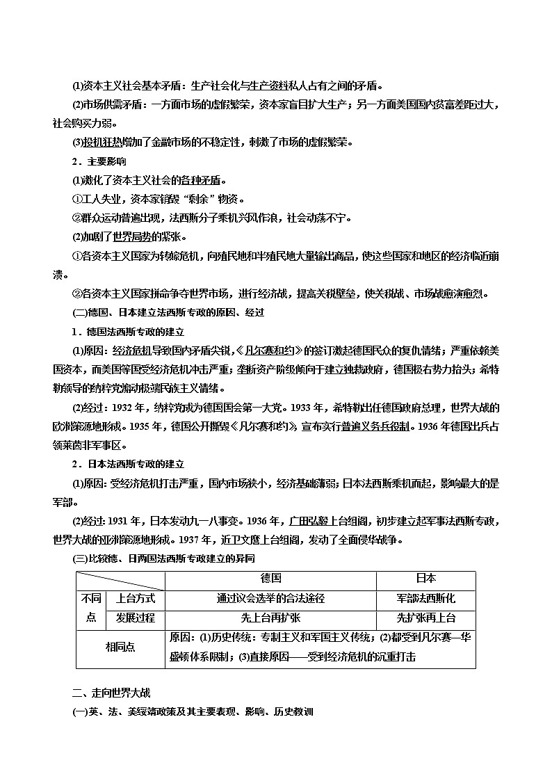 人教版高中历史二次选考专题11第21讲第2次世界大战学案含答案第3页