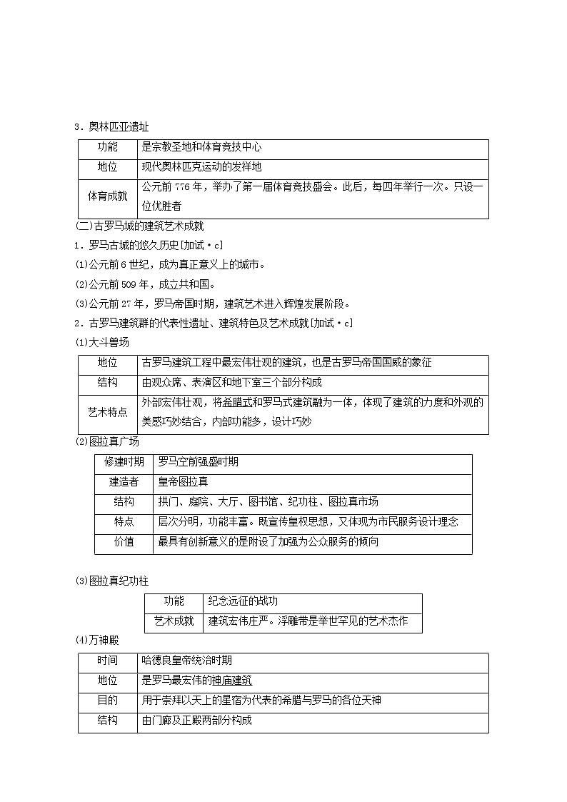 人教版高中历史二次选考专题20第34讲世界文化遗产荟萃学案含答案第3页