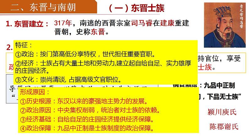 2022-2023学年高中历史统编版（2019）必修中外历史纲要上册第5课  三国两晋南北朝的政权更迭与民族交融 课件第7页