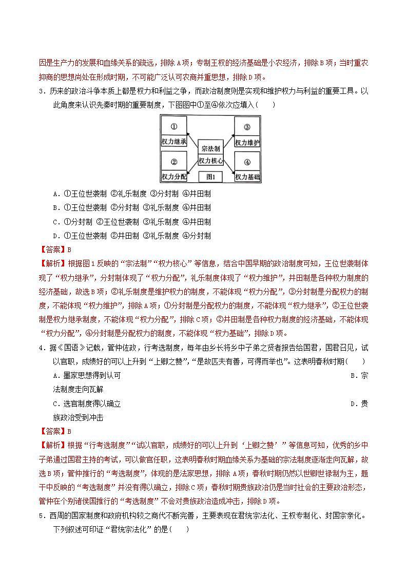 人教版高中历史必修中外历史纲要上第1单元从中华文明起源到秦汉统一多民族封建国家的建立与巩固单元测试卷能力提升含解析02