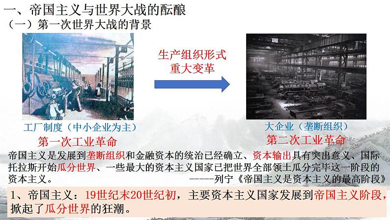 2021-2022学年高中历史统编版（2019）必修中外历史纲要下册第14课  第一次世界大战与战后国际秩序 课件第2页