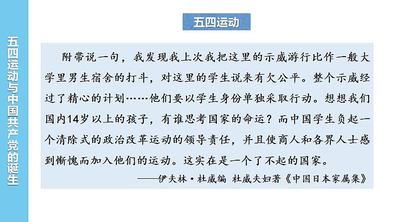 第21课 五四运动与中国共产党的诞生 课件--2022-2023学年高一上学期统编版（2019）必修中外历史纲要上第1页