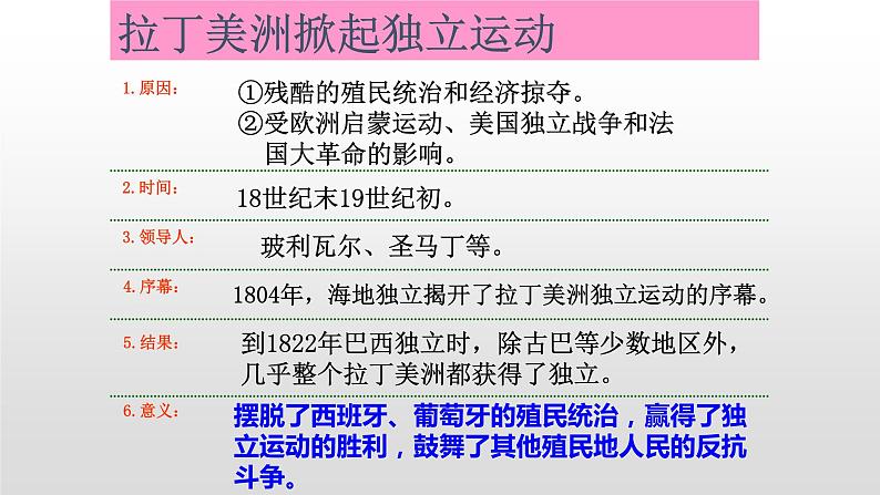 高中历史必修下 《第13课 亚非拉民族独立运动》集体备课课件第2页