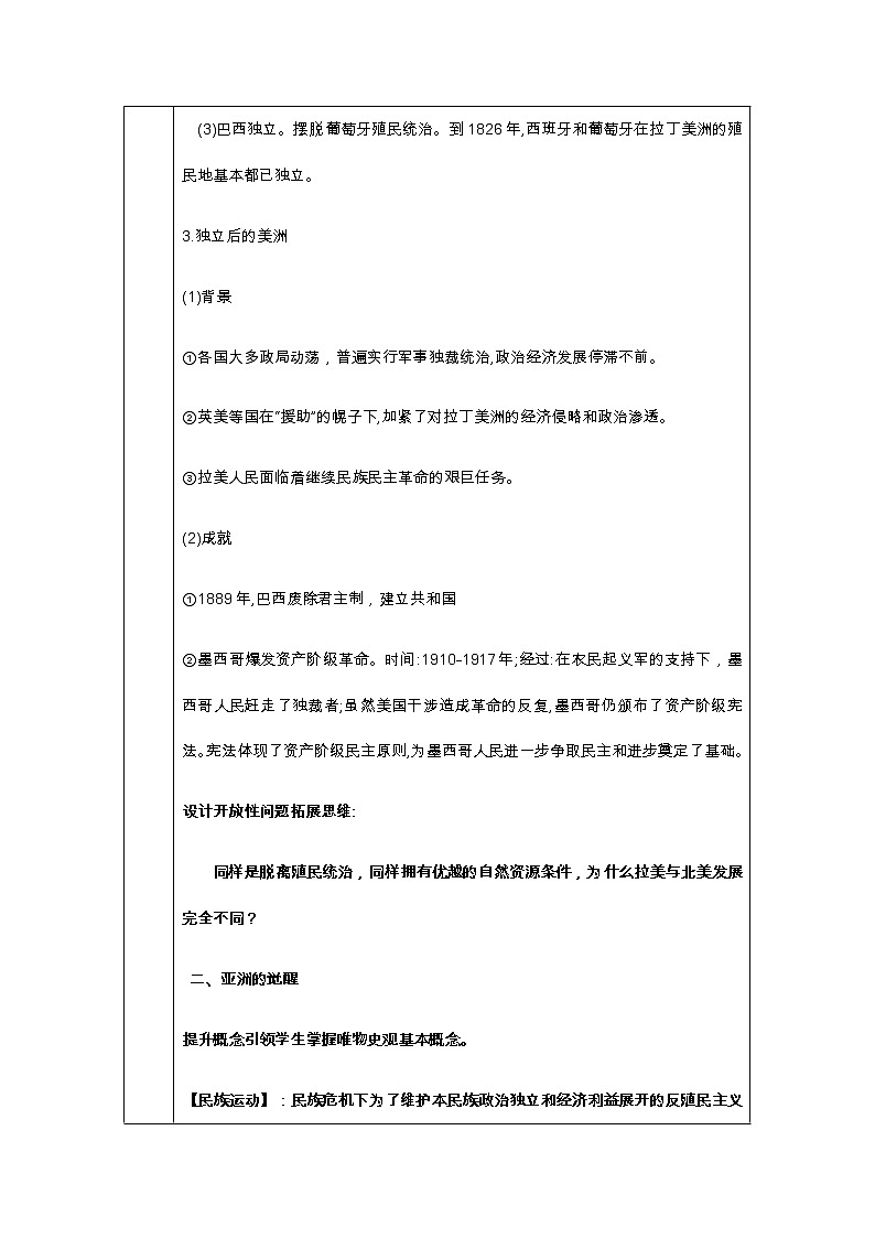 高中历史必修下 第13课 亚非拉民族独立运动》公开课优秀教案教学设计第3页