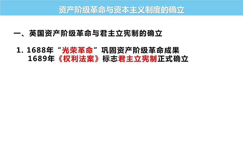 2021-2022学年高中历史统编版（2019）必修中外历史纲要下册第9课 资产阶级与资本主义制度的确立 课件06