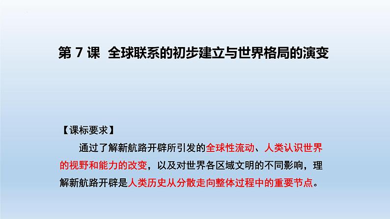 2021-2022学年统编版（2019）高中历史必修中外历史纲要下册第7课 全球联系的初步建立与世界格局的演变课件03