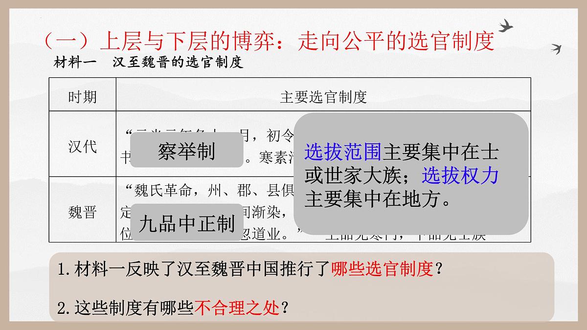 2022-2023学年高中历史统编版（2019）必修中外历史纲要上册第7课 隋唐制度的变化与创新 课件第7页