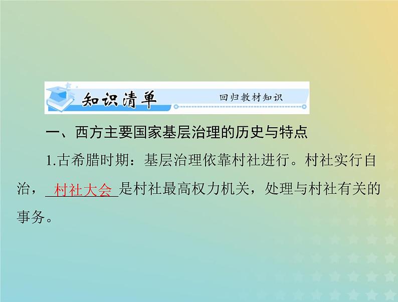 2023版新教材高考历史一轮总复习第六单元第18课世界主要国家的基层治理与社会保障课件部编版选择性必修1第3页