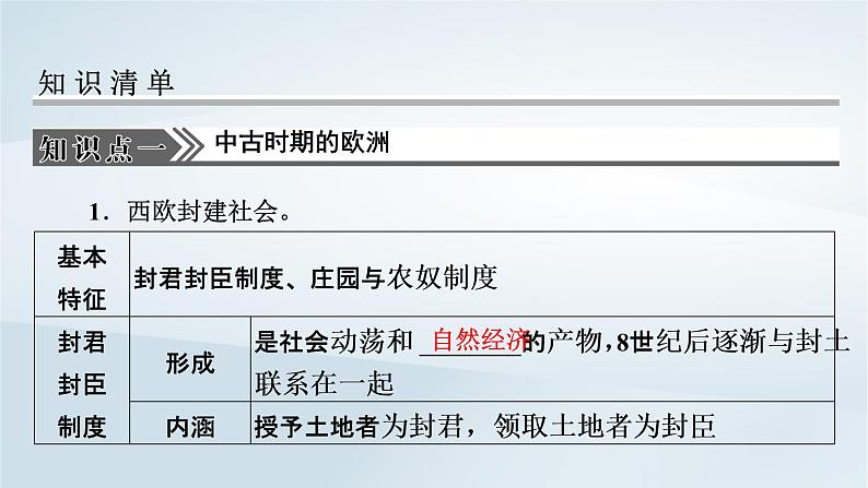 2023版新教材高考历史一轮总复习第七单元第22讲中古时期的世界课件第3页