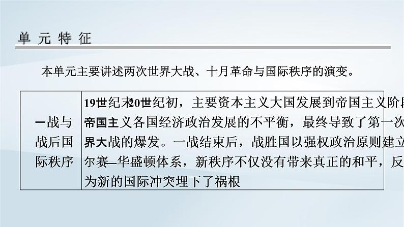 2023版新教材高考历史一轮总复习第十单元第28讲第一次世界大战与战后国际秩序课件03