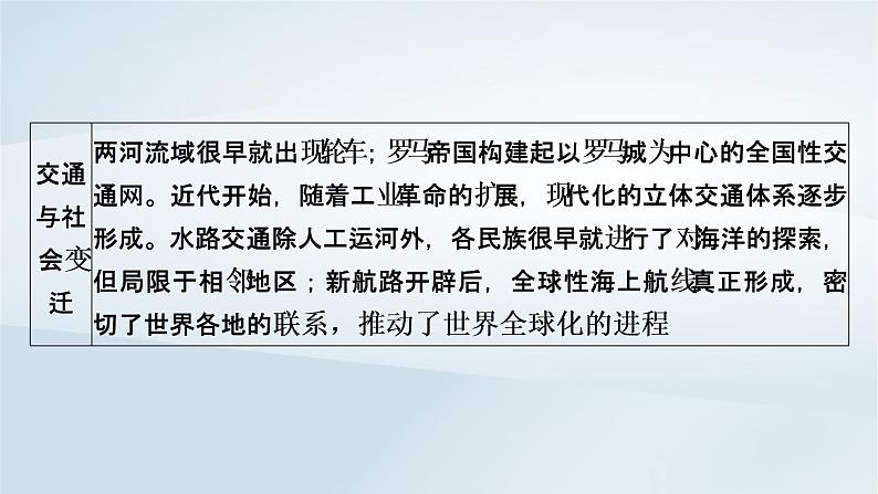 2023版新教材高考历史一轮总复习第十七单元第45讲交通与社会变迁课件03