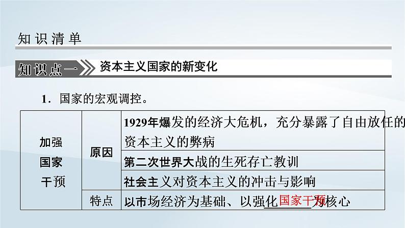 2023版新教材高考历史一轮总复习第十一单元第32讲资本主义国家的新变化和社会主义国家的发展与变化课件03