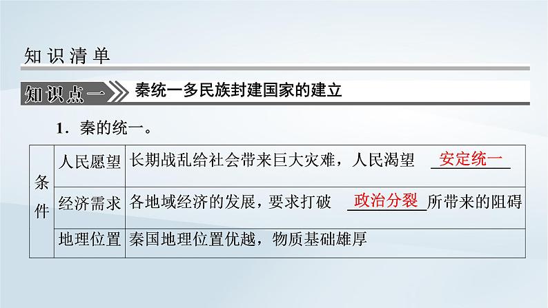 2023版新教材高考历史一轮总复习第一单元第3讲秦汉统一多民族封建国家的建立与巩固课件03