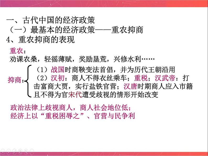 第17讲 古代中国的经济政策 课件--2023届陕西省铜川市王益中学高三人民版历史必修2一轮复习04