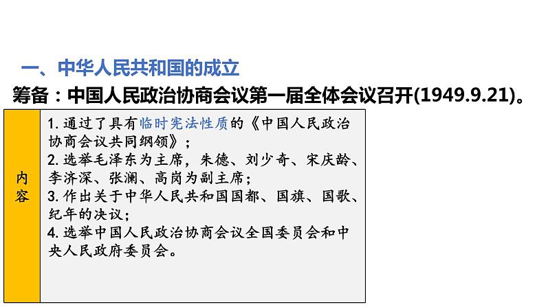 第26课 中华人民共和国的成立及向社会主义过渡 课件--2022届高三统编版（2019）必修中外历史纲要上一轮复习第4页