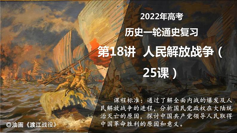 第18讲 人民解放战争 课件--2022届高三统编版（2019）必修中外历史纲要上一轮复习01