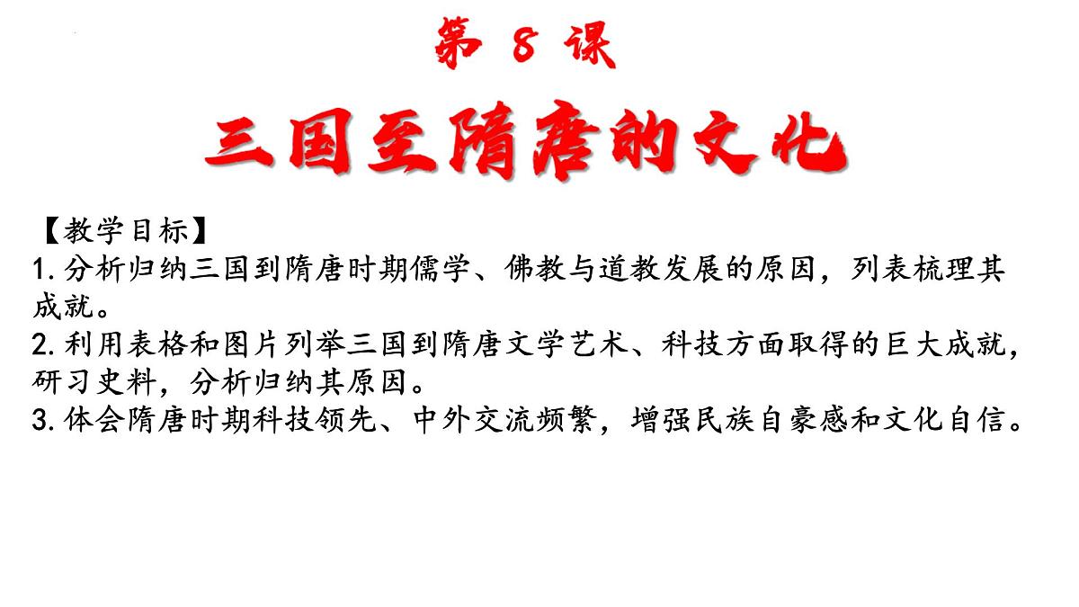 2022-2023学年高中历史统编版（2019）必修中外历史纲要上册第8课 三国至隋唐的文化 课件第2页