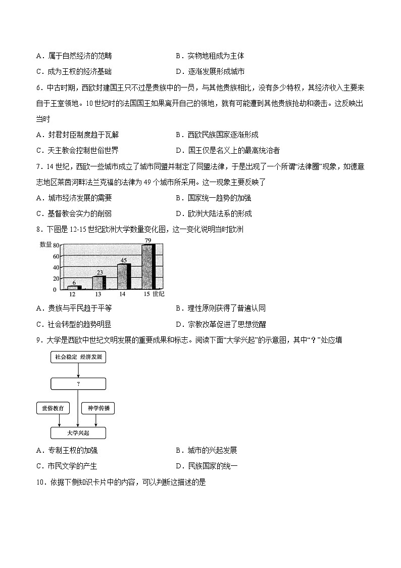 第二单元 中古时期的世界（B卷·提升能力）-2022-2023学年高一历史同步单元AB卷（中外历史纲要下）02