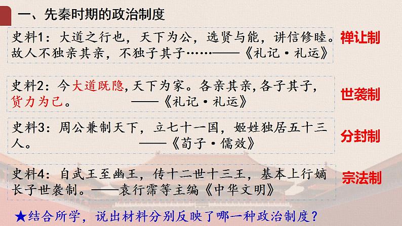 2022-2023学年统编版（2019）高中历史选择性必修1第1课 中国古代政治制度的形成与发展课件04