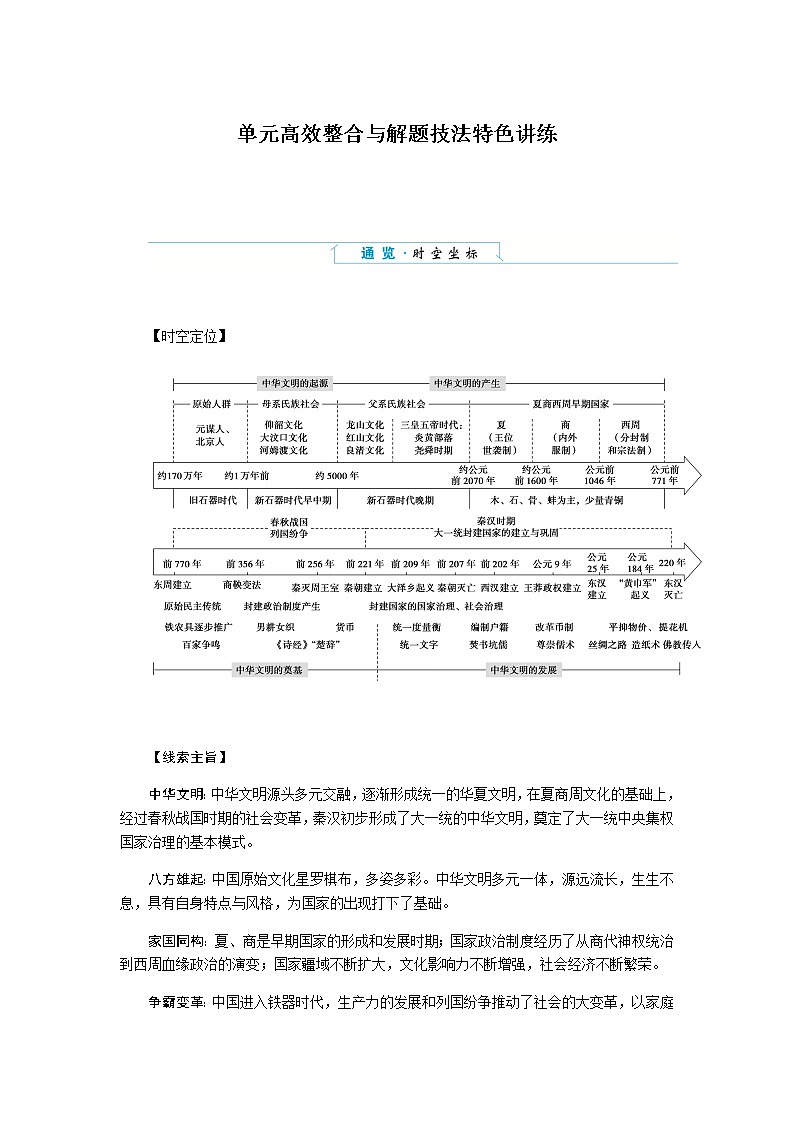 统编人教版高中历史中外历史纲要上册第一单元从中华文明起源到秦汉统一多民族封建国家的建立与巩固导学案+课件01