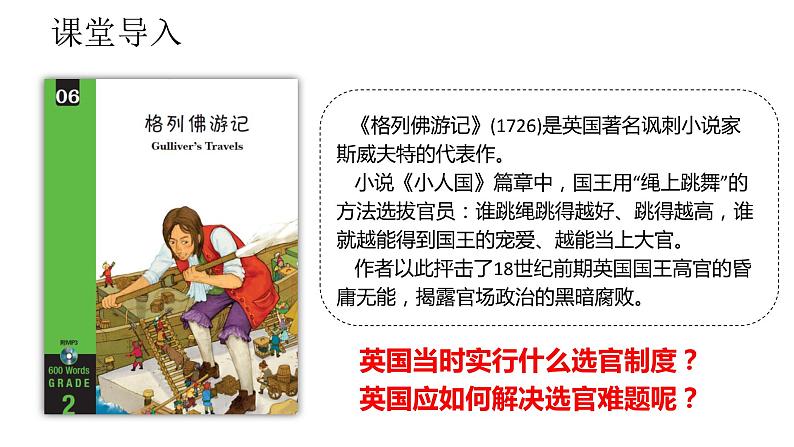 2021-2022学年高中历史统编版（2019）选择性必修1第6课 西方的文官制度 课件第1页