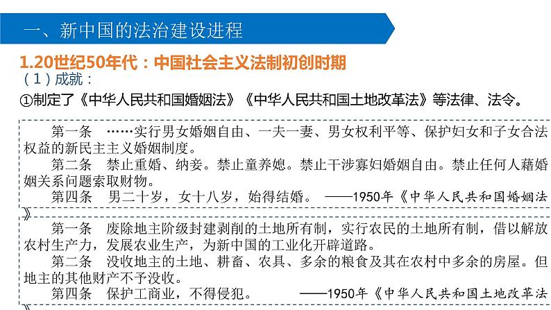 2021-2022学年高中历史统编版（2019）选择性必修1第10课 当代中国的法治与精神文明建设 课件04