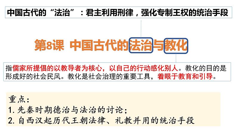 2022-2023学年高中历史统编版2019选择性必修1第8课 中国古代的法治与教化 课件第2页