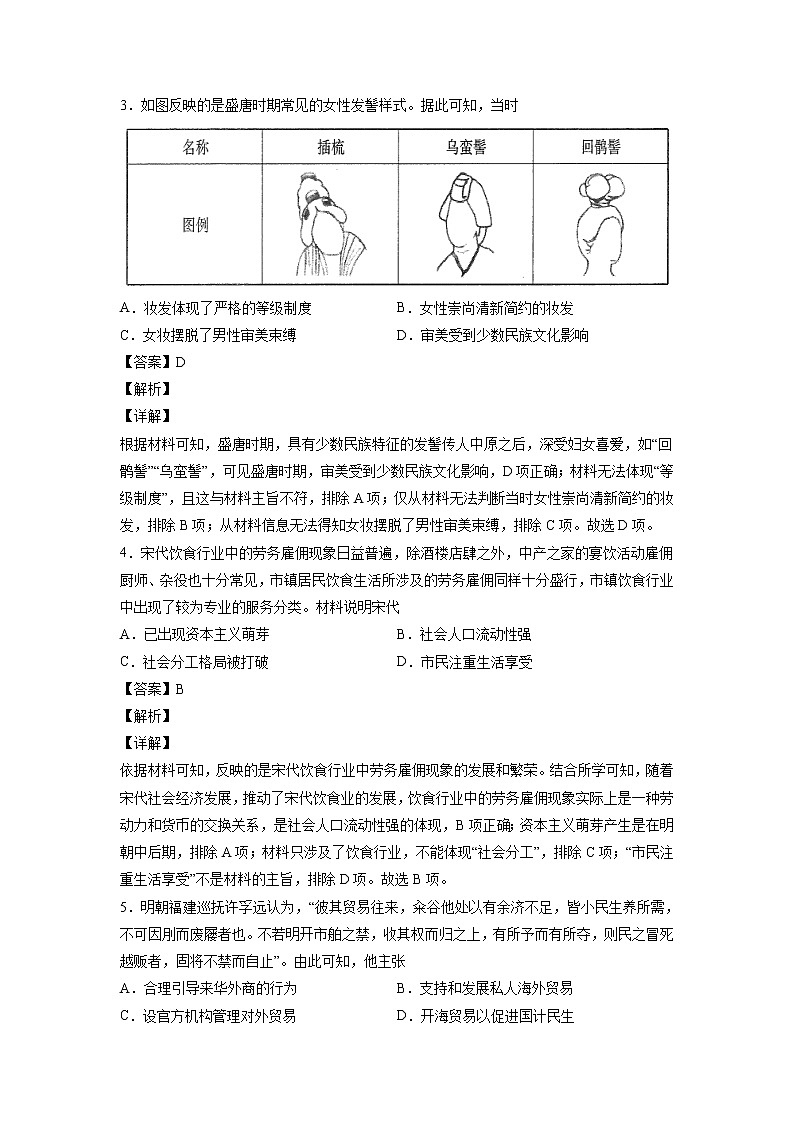 22年高考历史必刷试卷含解析第2页