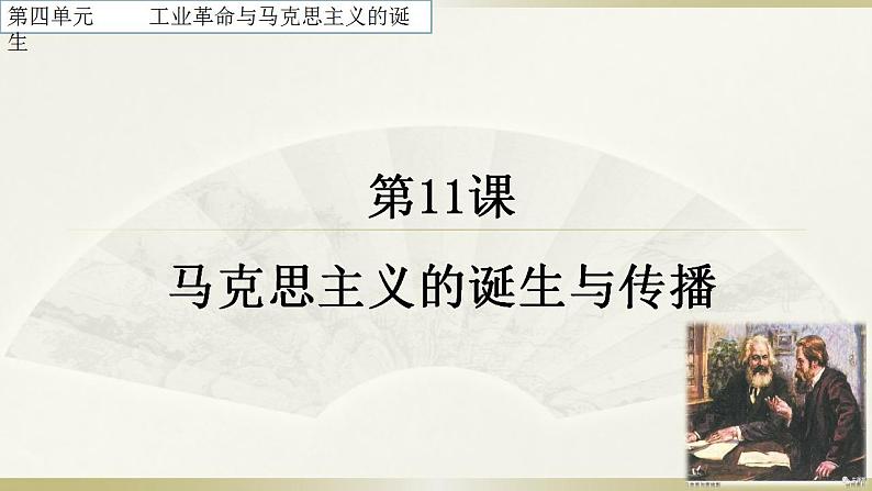 2021-2022学年高中历史统编版（2019）必修中外历史纲要下册第11课 马克思主义的诞生与传播 课件第1页