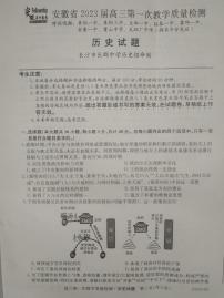 2023届安徽省十联考高三第一次教学质量检测历史试题