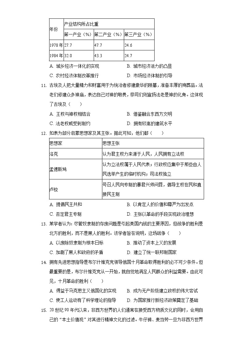 2022-2023学年河北省省级联测高三（上）第一次月考历史试卷-（含解析）第3页