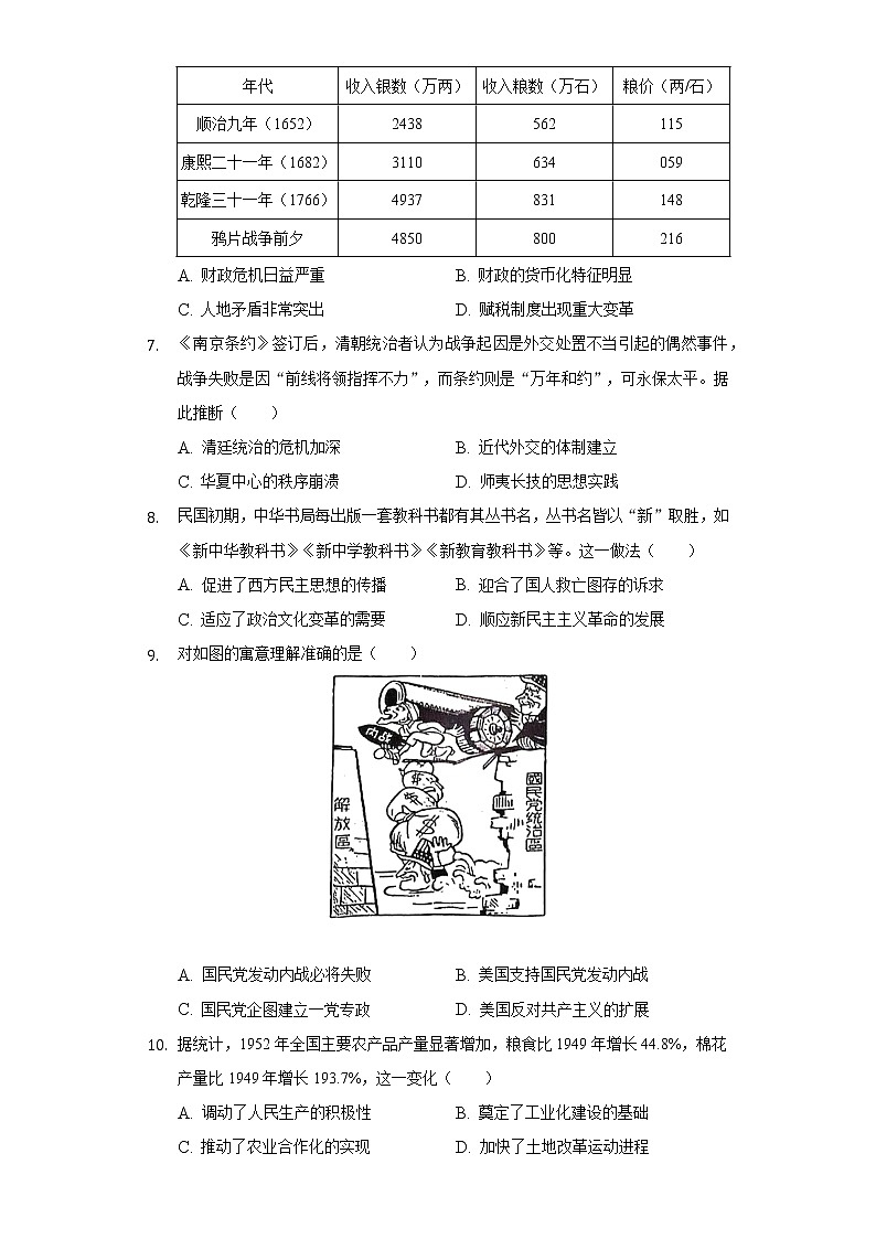 2022-2023学年福建省漳州市高三（上）第一次质检历史试卷（9月份）-（含解析）02