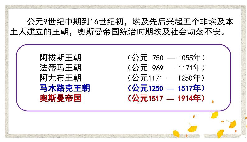 第1课 18世纪末19世纪初的埃及 课件 高中历史人教版选修104