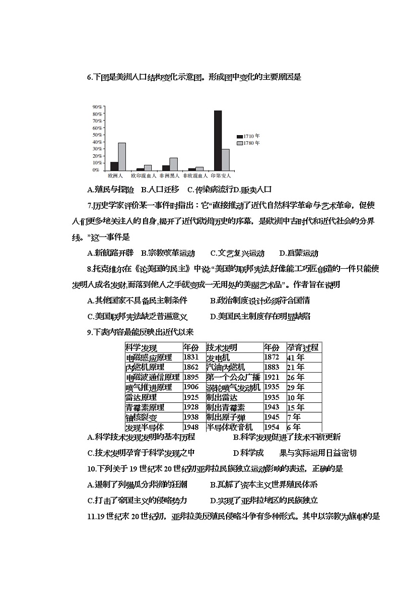 江西省九江市五校2021-2022学年高一下学期期末测试历史试题第2页