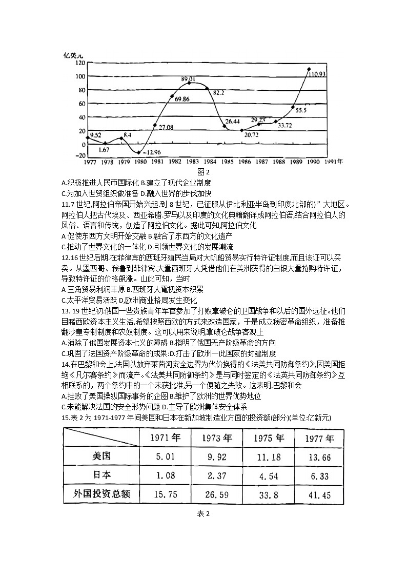 河北省沧州市2022-2023学年高三上学期摸底考试历史试题第3页
