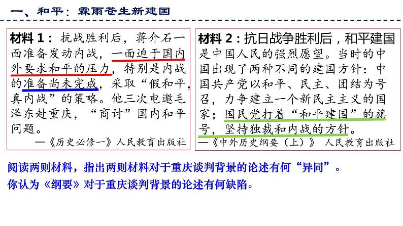 统编版必修中外历史纲要上 第25课 人民解放战争课件05