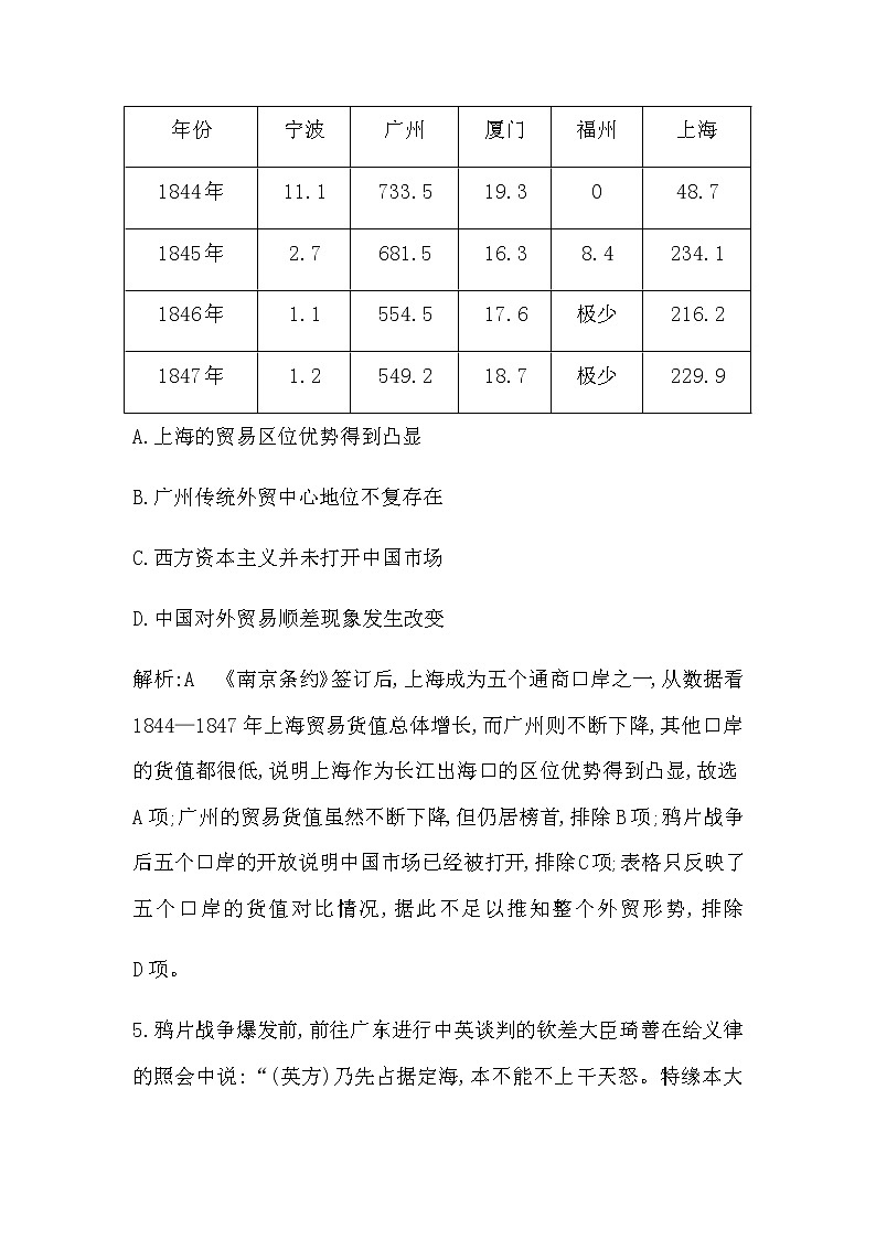 人教版高中历史必修中外历史纲要上第五单元晚清时期的内忧外患与救亡图存课时作业含答案03