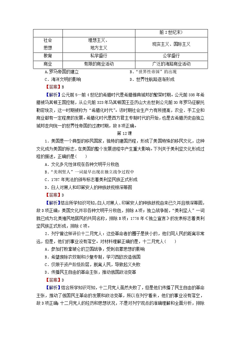 2022秋新教材高中历史高分进阶特训5第五单元战争与文化交锋部编版选择性必修3第2页